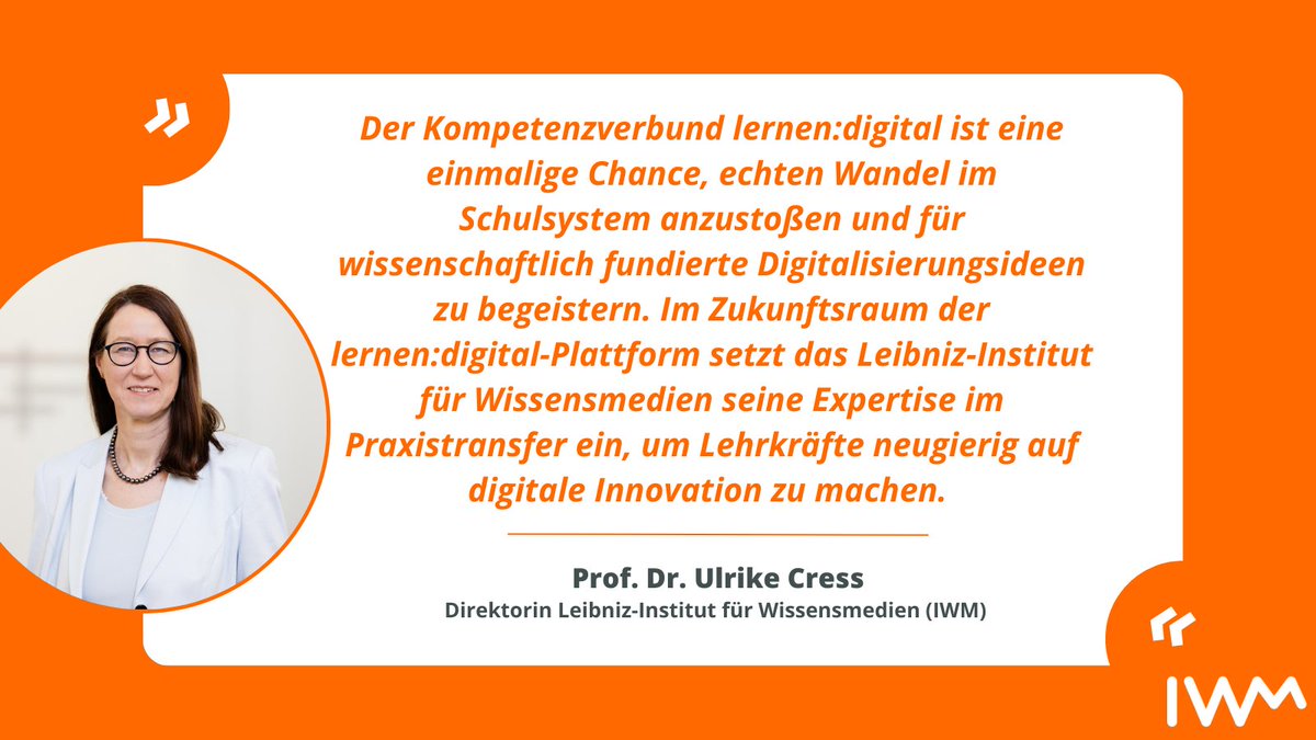IWMtue's tweet photo. IWM-Direktorin Prof. @ucress zum Kompetenzverbund lernen:digital (@lernendigitalDE), an dem auch das IWM mit seiner Expertise beteiligt ist: https://t.co/9zhtVFrDf2