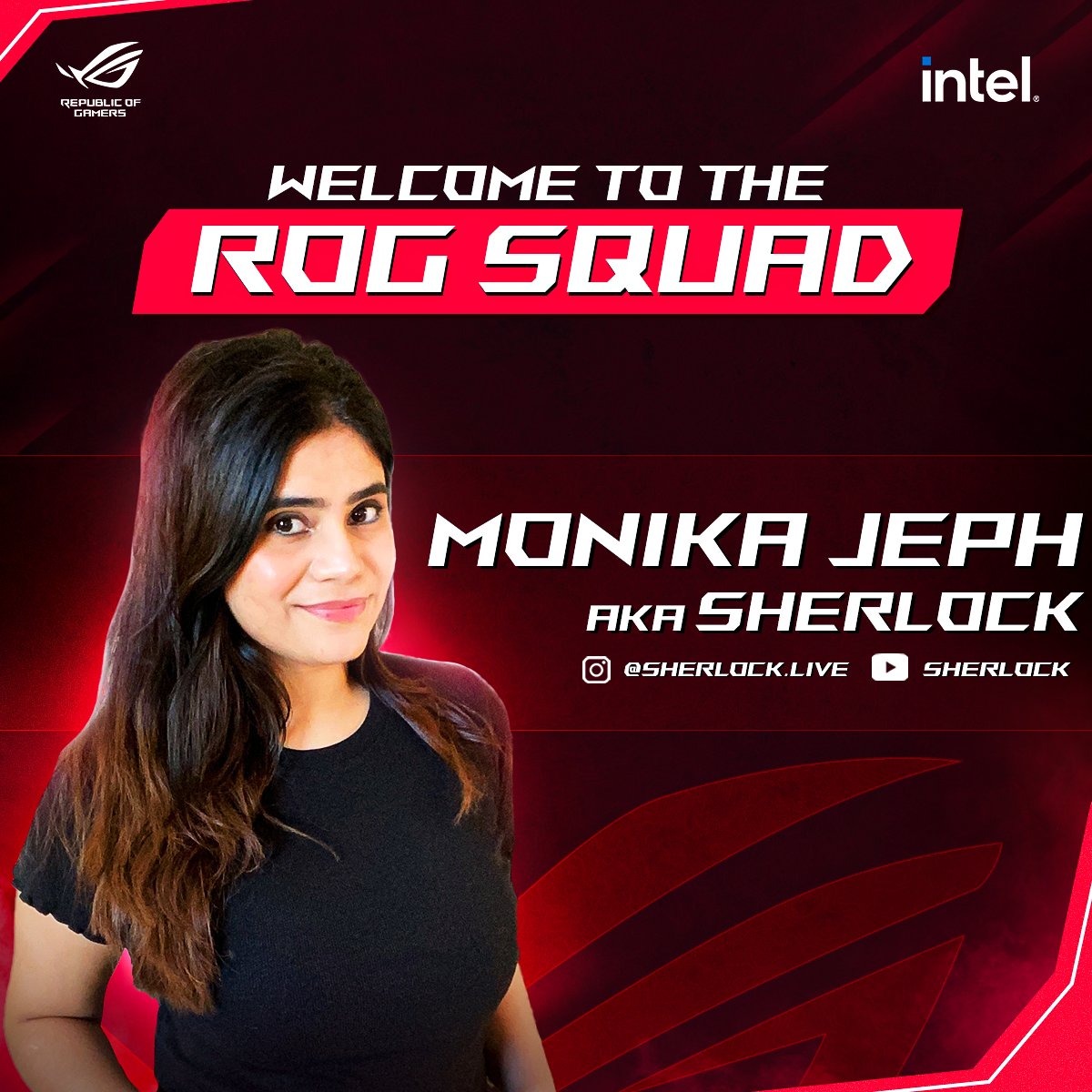 ASUS_ROG_IN's tweet photo. Introducing the newest member of the ROG Squad! 🔥👀 We're thrilled to have Sherlock join our team to conquer the gaming world 🙌🏼. Hop onto her streams to see some serious skills and epic gameplay! 💪🎮

#ROG #ROGIndia #ROGSquad #Sherlock #Gaming #GamingLaptop https://t.co/lZLLk1FNWk