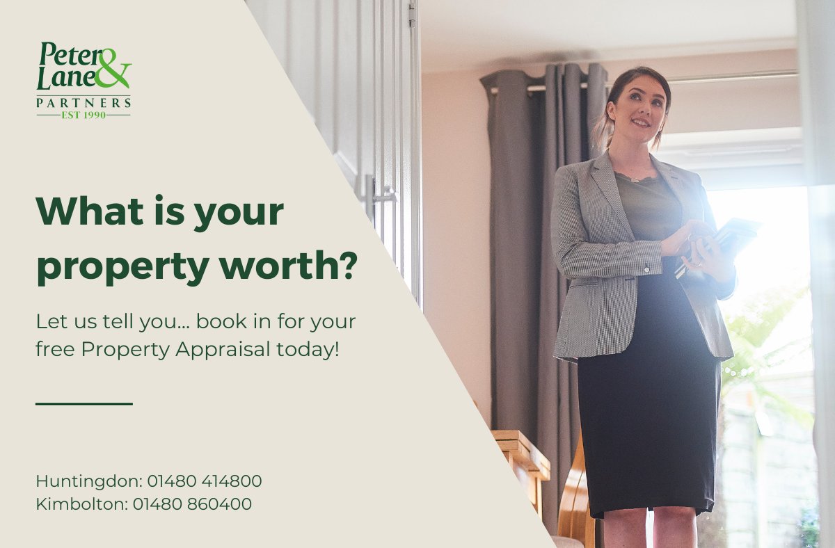 Thinking of selling your home? Get a free property appraisal from the experts at Peter Lane &amp; Partners! 

Contact us today and let us help you achieve your property goals.

Huntingdon Office: 01480 414 800
Kimbolton Office: 01480 860 400