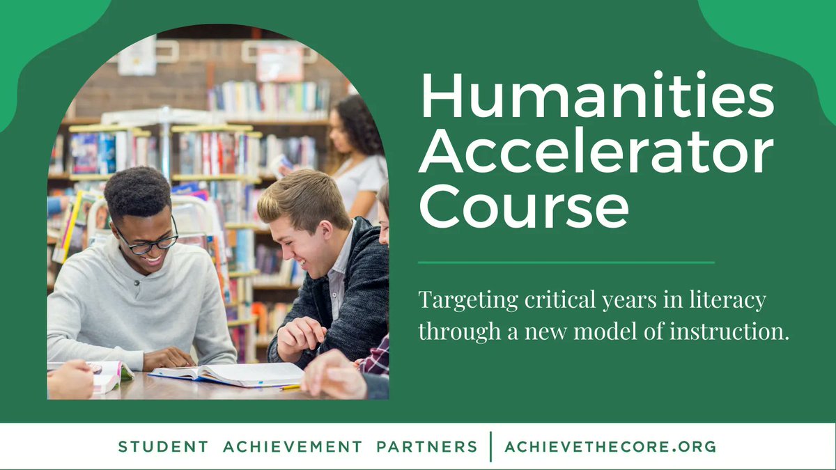 Student Achievement Partners has collaborated with educators and districts to create a one-year humanities course aimed at overhauling how students experience entry into middle school and high school. Check out the Humanities Accelerator Course (HAC): bit.ly/41yGLkd