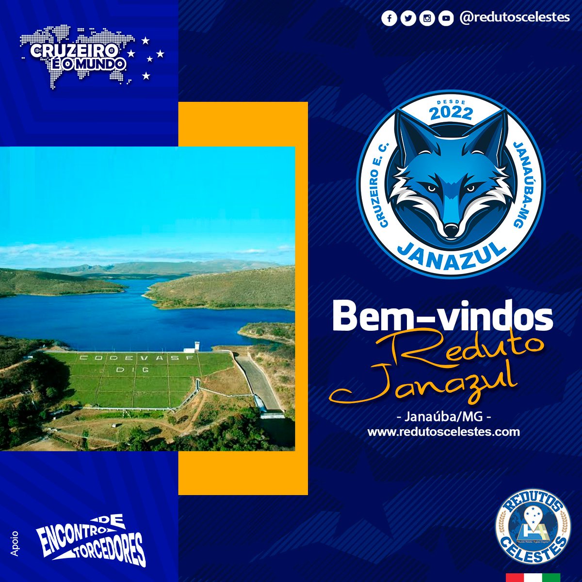 RedutosCelestes's tweet photo. O Cruzeiro é gigante! ⚪🔵🦊

Bem vindos ao projeto Redutos Celestes, Reduto @JanAzulOficial, da cidade de Janaúba/MG.
A cada dia nossa família tem cresce mais. Mora fora de BH e quer iniciar um reduto em sua cidade? Segue o fio 🧶 https://t.co/zU7r3nUwJs
