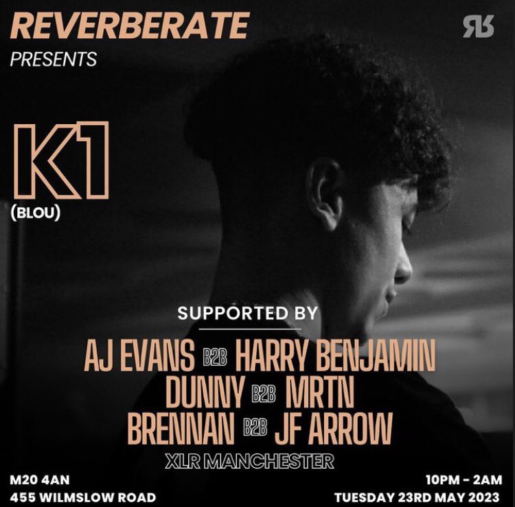 Reverberate_UK's tweet photo. We’re Back On Twitter!! 

REVERBERATE presents XLR with K1 for our first mid week event of the year!
After previous 2/3 sell outs at XLR we land there again on 23rd May. With 3 releases already gone, we’re expecting a sell out.
Grab your tickets using the link in our insta https://t.co/t14B2BavQZ