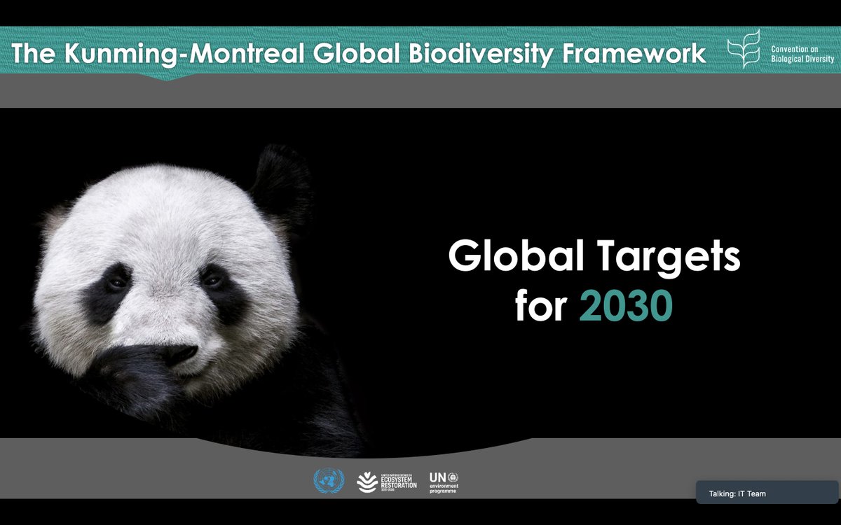 "Changing the course of Biodiversity takes time. The Global Biodiversity Framework recognises that we need to act NOW to see results in 2050, and to adopt additional targets at future #COPs as needed" - Jillian Campbell, CBD secretariat at #BiodiversaPrague2023