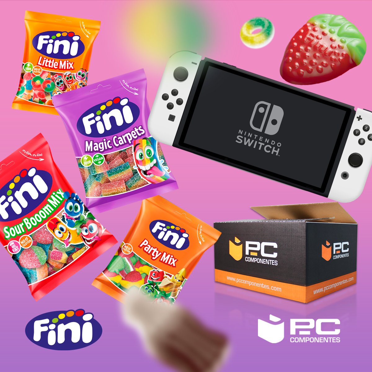 Fini_golosinas's tweet image. 🎮🍬¡SORTEAZO!🍬🎮

😍 ¡GANA una Nintendo Switch OLED + un LOTE de golosinas FINI!

🔁 RT y sigue a @pccomponentes y @fini_golosinas ▶️ Comenta terminado la frase "PcComponentes y Fini, quiero ..." diciendo qué premio quieres probar primero

✅ ¡Más comentarios, más opciones!