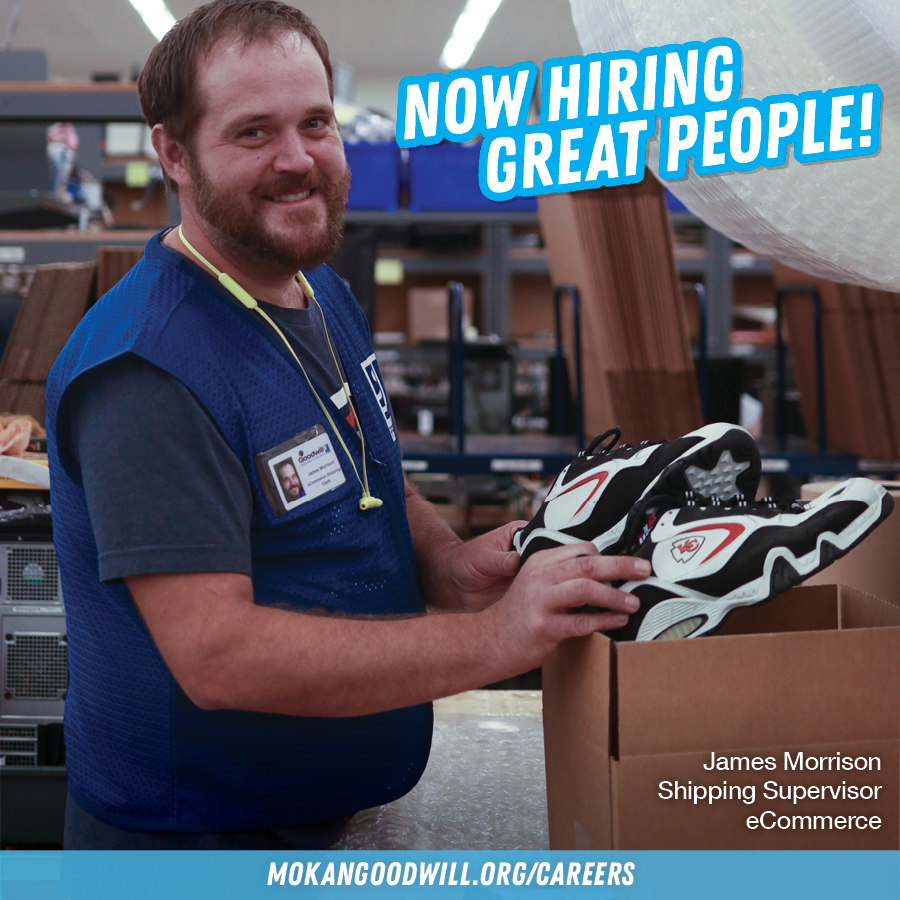 GoodwillMokan's tweet image. Join our team! We’re looking for people seeking more than just a job, like James! As a Shipping Supervisor, James ensures all donations are received &amp;amp; shipped properly. We achieve our mission because of people like James! Apply today at ow.ly/cNBb50NwsbC #WorkForGood