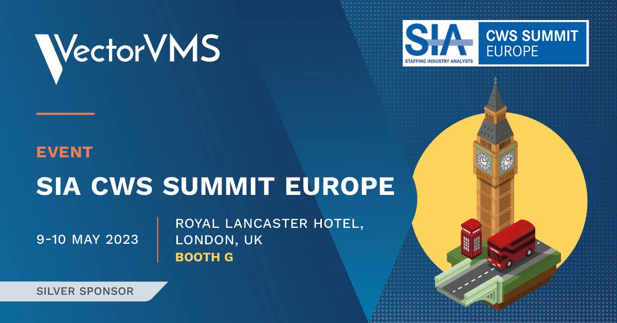 VectorVMS's tweet photo. We’re a proud sponsor of @CWSSummit! Join us in London for some energising chats about today’s #contingentworkforce. Need a ticket? Ask us how to get a free one! #CWSSummit https://t.co/gkUraABpBe