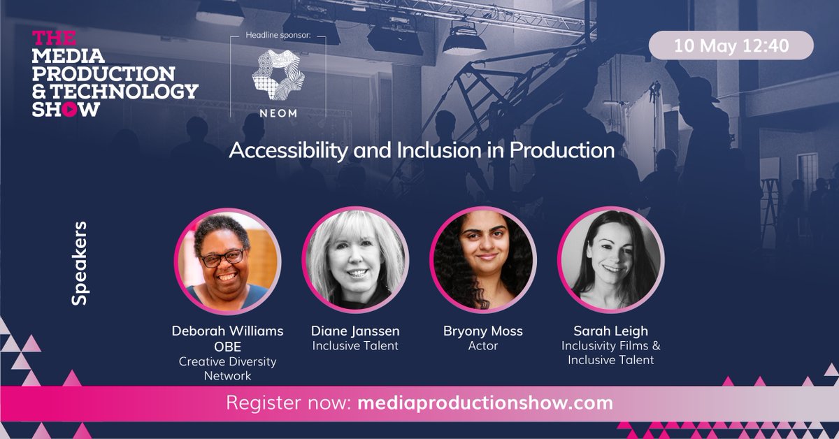 mpts_london's tweet photo. Our panel of @bryony_moss1, @incTalentUK's, Sarah Leigh and Diane Janssen and @tweetCDN's Deborah Williams OBE discuss what needs to be done to make the #production industry more accessible and inclusive.
See the #MPTS2023 programme at: https://t.co/m014WR4EFK https://t.co/IMBJgkGjUE