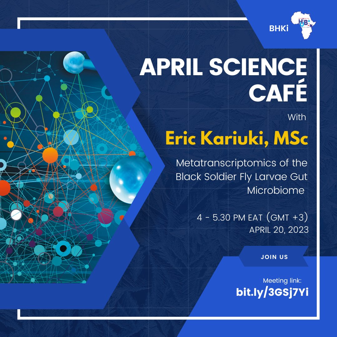 Curious about the role of Black Soldier Fly larvae in bioprospecting #microbes and enzymes with industrial functions? 🐛🔬
Join our Science Café to learn how these tiny critters digest plant fibers &amp; unveil lignocellulolytic enzymes! 
🗓️20 Apr, 4pm EAT
🔗bit.ly/43K2He4