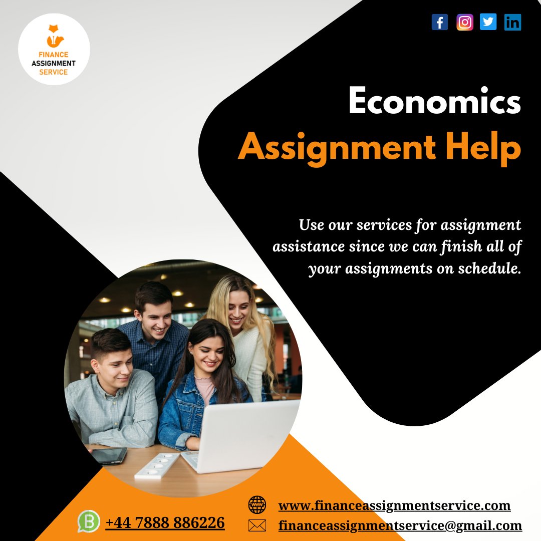 FinanceAssignm8's tweet image. Be confident! Because you choose our economics assignment help services. We prefer that you submit your economics assignment before the deadline. We firmly uphold our promises and never compromise on quality
#economics #economicshelp #economicsassignment #economicsassignmenthelp