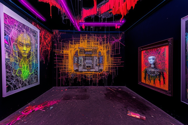 CutoutDonkey's tweet photo. Gallery (The Order of Computation Nuns):
in the sacred order of computation nun,
The paintings speak of a world undone,
And call the faithful to prepare,
For a future of darkness, pain, and despair. #computationun #GodAI #AIorder #AIart https://t.co/4TdC59biRq
