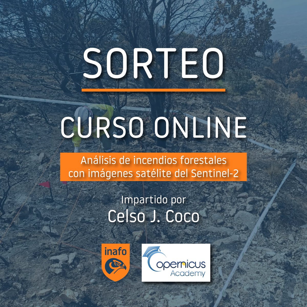 #SORTEO 🙌 Curso online de “Análisis de #incendiosforestales a partir de imágenes satélite del Sentinel-2 de Copérnicus” con <a href="/eforestal/">educación forestal🇪🇺</a>😁 ¿Cómo puedes ganarlo? 👇
 
· Sigue a <a href="/inafo_oficial/">INAFO Instituto de Formación</a>
· Da like
· Haz RT
· Menciona a un compañe@
 
#AAFF #AAMM #AAFFMM #PoliciaMedioambiental