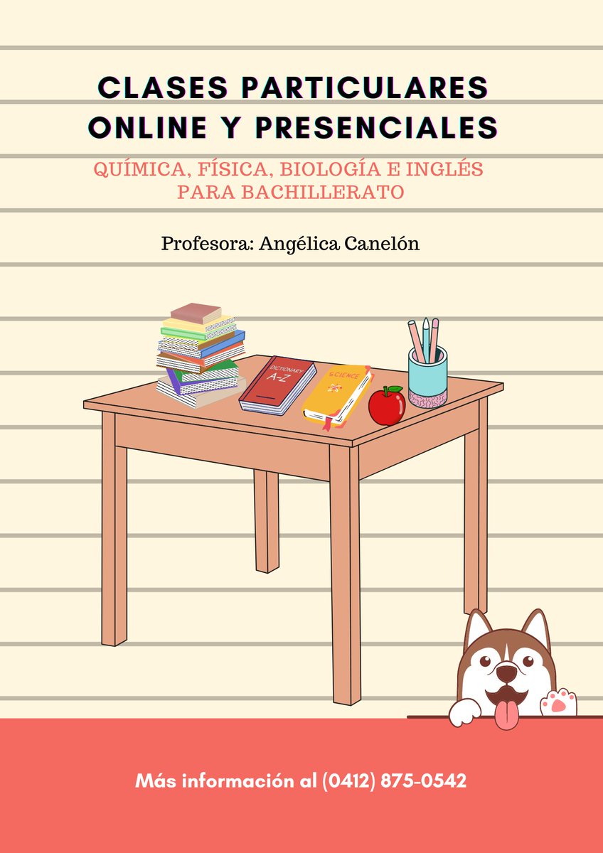 AngecafeCaneln's tweet photo. ¡Buenos días, twitterzuela!

Estoy dando clases de física, química, química e inglés 👩🏻‍🏫 de bachillerato con el objetivo de pagar el alquiler de la resi🏡

Me gusta mucho enseñar y busco la forma de adaptar el contenido al estudiante.🌟🙇🏻‍♀️🙇🏻‍♂️

Cualquier RT sería apreciado 🥺 🙏🏻 https://t.co/c3wUwI77w2