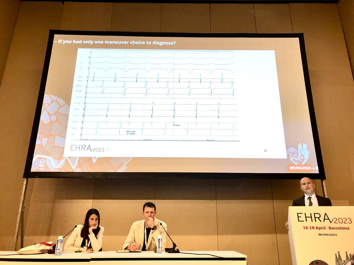HappyEP's tweet photo. Discussing  EGMs with tracing lovers is priceless . Tracing sessions are great idea. @AndreaSarkozy @Raquel_Adelino @mcfinlay @SergioRichterMD @LMarcon111 @micaela_ebert   @ManningerMartin #EHRA2023 #EHRA #ESC https://t.co/1AxE9vc6A5
