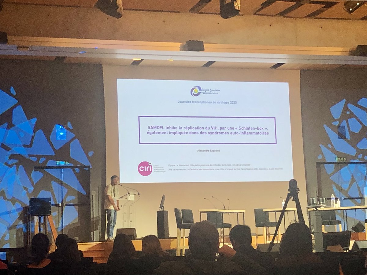 Congrats to @BiologieENSLyon PhD students on their brilliant talks at the afternoon session #JFV2023 <a href="/SFV_France/">Societe Francaise De Virologie</a> 👏 : <a href="/Alexandre_Lgrnd/">Alexandre Legrand</a> from the lab <a href="/CIRI_Lyon/">CIRI Lyon</a> on #samd9l #hiv, and Julien Ladet from @Lyon_LBMC <a href="/f_mortreux/">Franck Mortreux</a>