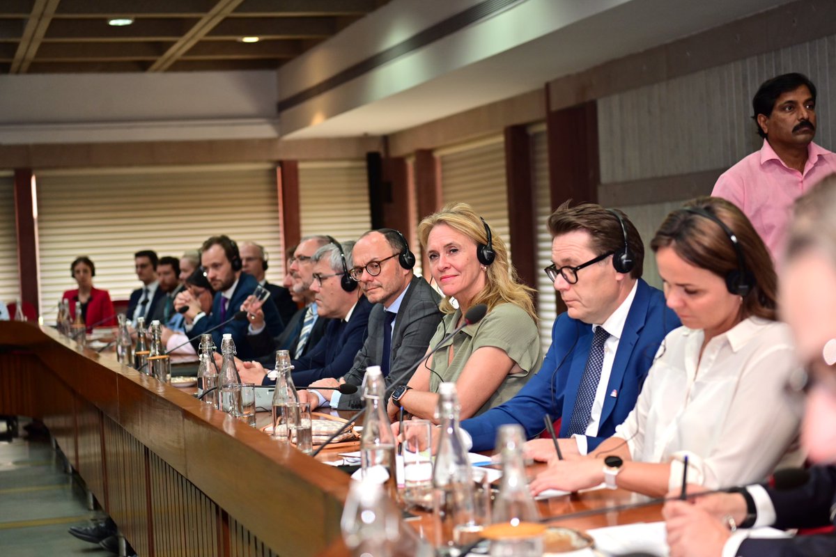 ombirlakota's tweet photo. Nice meeting with Members of European Free Trade Association in Parliament House. Emphasizing that India &amp; EFTA share deep faith in democracy &amp; rule of law, underlined that people-to-people contact &amp; trade ties would further strengthen foundation of our strategic partnership. https://t.co/XN9RuKam9V