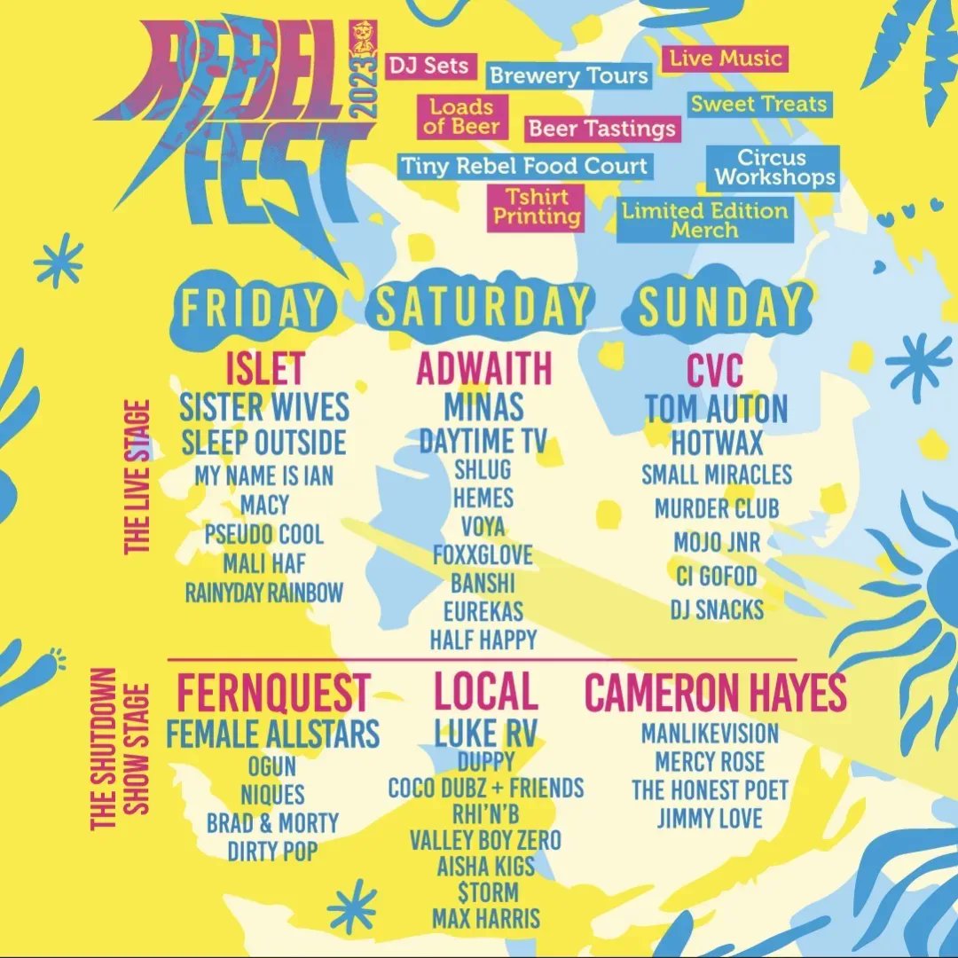 In case you missed it.. <a href="/tinyrebelbrewco/">Tiny Rebel</a> FESTIVAL

TSS STAGE featuring..

<a href="/lukervv/">Luke RV</a>
<a href="/ArtisticDuppy/">B I G W O O S H 💨</a> 
<a href="/TheHonestPoet8/">The Honest Poet.</a> 
<a href="/FemaleAllStars_/">Female Allstars</a> - <a href="/MizMedia_/">M I Z</a> <a href="/ladyshocker/">Lady Shocker #general</a> <a href="/FStaywoke/">Frankie StayWoke 🔥 Fire & Flame EP!📌</a> <a href="/NyNy_artist/">NyNy_artist</a>
<a href="/aishakigs_/">Aisha Kigs</a> 
<a href="/ogun_official/">ogun</a> 
<a href="/Niquesspeaks/">Niques</a> <a href="/merrcyrose/">Mercy Rose</a> <a href="/MLVmusicuk/">Manlikevision</a> 

🎟️eventbrite.co.uk/e/rebel-fest-2…