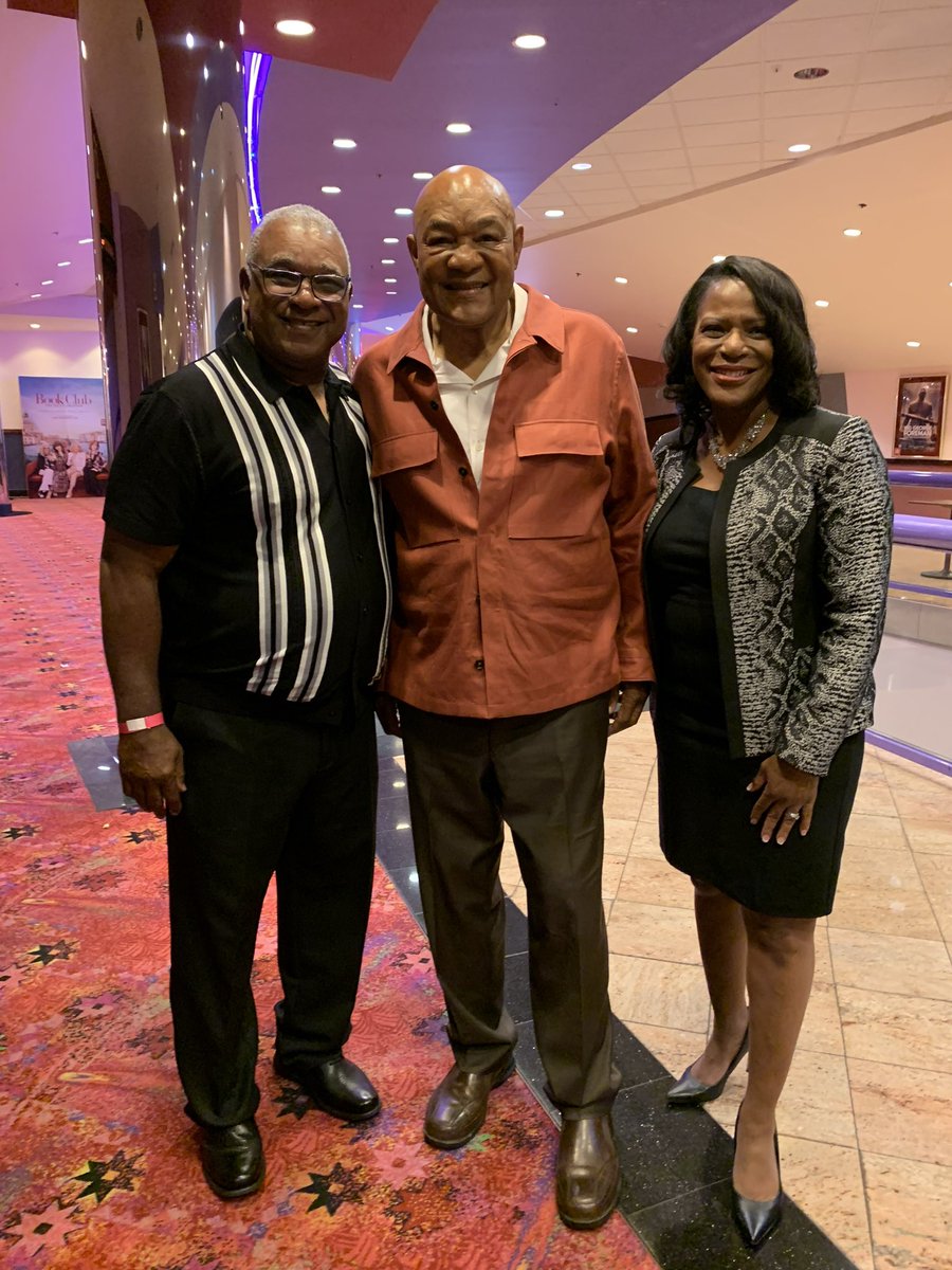 MarvaletteH's tweet photo. Last night I was honored to attend the Big George Foreman movie premiere. It is a must see opening in theaters on April 28th. I also presented the legendary boxer and two-time World Heavyweight Champion with a special gift from Mayor Sylvester Turner. @houmayor https://t.co/EexLhr5Ffj