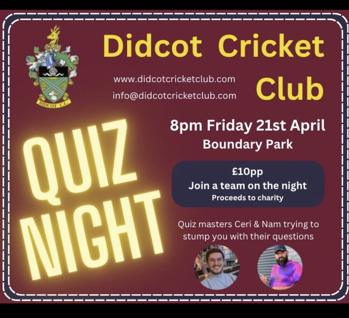 A reminder of the quiz night this Friday. £10 per person, starts at 8pm, open to anyone so bring friends and family along. Maximum of 6 per team. If you haven't got a team just rock up and we will sort a spot/team for you. 

Winning team is presented with the trophy!!
#UTC