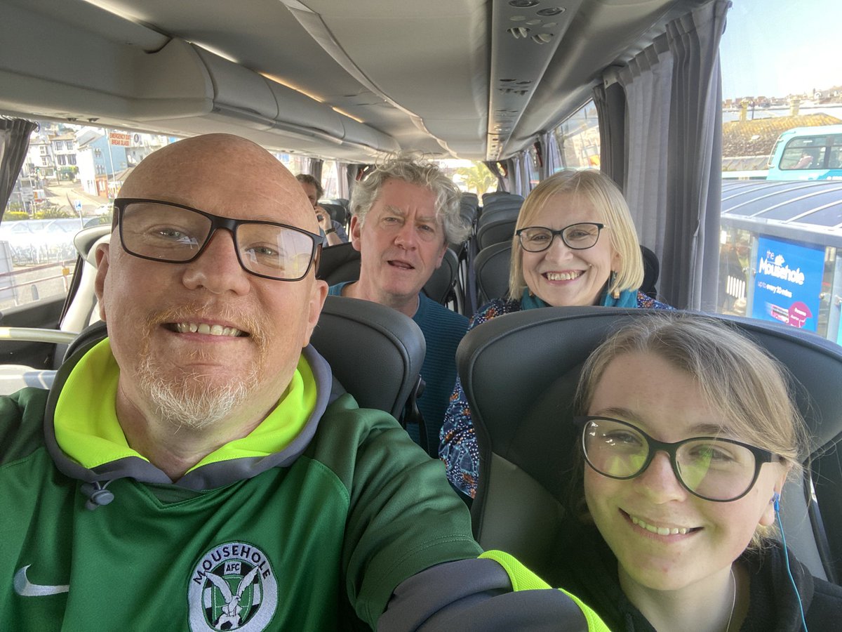 ajmunro1607's tweet photo. Coach has arrived, really looking forward to this. I know mousehole will be ready to give everything tonight, we’re all really proud of you, and we thank you all for letting us share these special memories with you 💚⚽️Come on you greens #cornishfootball #NonLeague #awaydays https://t.co/qR2eWkrewZ