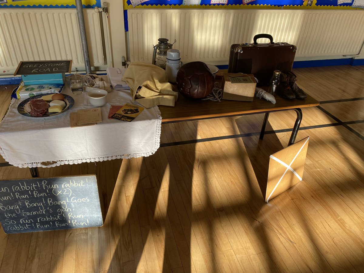A great morning with the P4 classes of <a href="/StJosephsAntrim/">stjosephs_antrim</a> &amp; <a href="/greystoneps/">Greystone Primary</a> for some #SharedEducation &amp; a step back to #WWII…
The children came together to be evacuated by Eva Jones - they learned about rationing &amp; air raids, &amp; received ID cards &amp; labels to get them ready…1/2