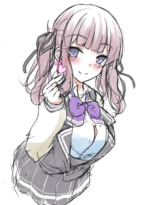 花梨先輩指ハート落書き 