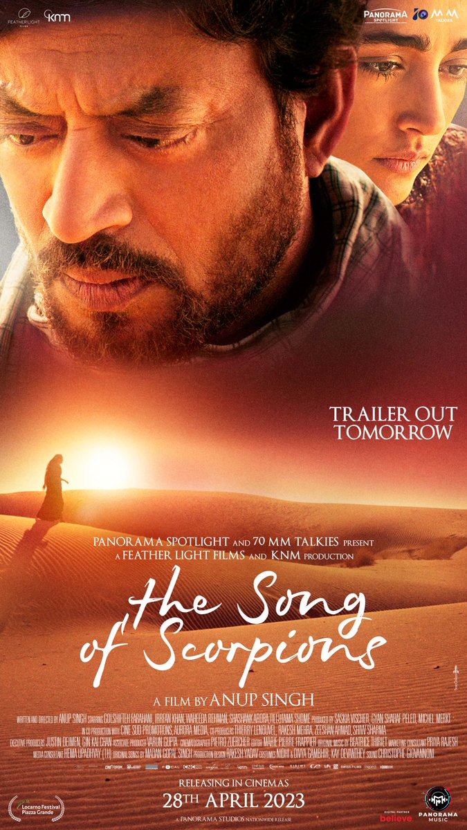 Anup Singh’s “the song of the scorpions” finally finds it india release on April 28th.. with the amazing Irrfan’s last act and the beautiful Golshifteh Farhani and Waheeda ji. Do not miss this film. Trailer releases tomo.