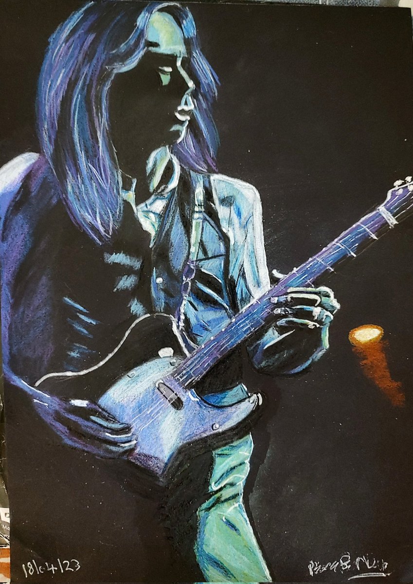 'Blue Francis ' 18/04/23 By Joanna Barker #Art #Artwork #Artist #sketchart #pencilart #StatusQuoart  #StatusQuo #StatusQuoband #FrancisRossi  #FrancisRossiQuo