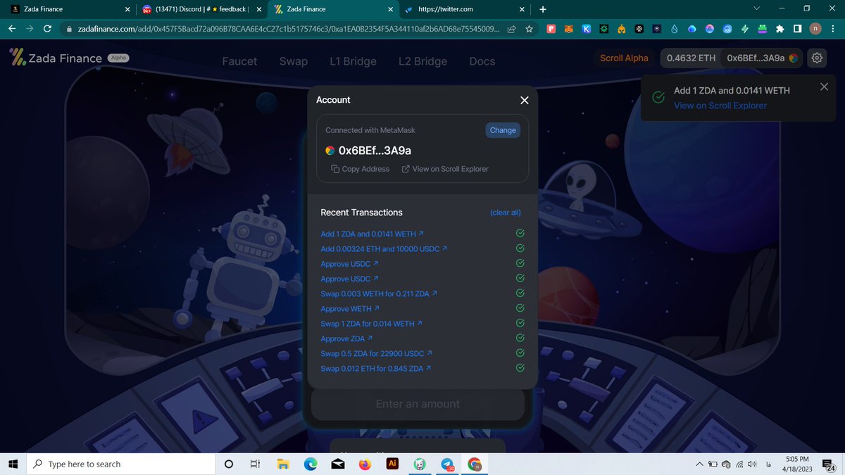 ninimkhan2's tweet image. done ✅The platform is very fast and good
 0x6BEf00f9a4E80B22D69b1B0d3e62687526BF3A9a
#Zada  #scroll