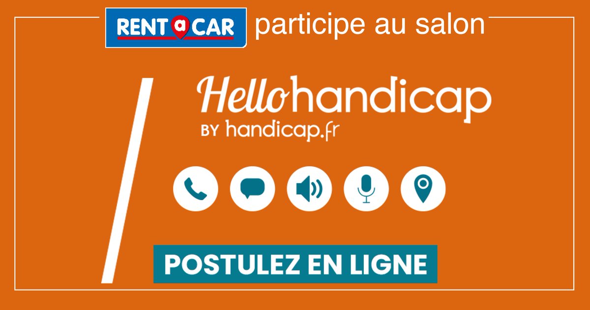 [#jobdating] Jusqu’au 21 avril, l’équipe #recrutement de Rent A Car participe au #salon #HelloHandicap.  Au programme : la découverte de candidats hyper motivés. De nombreux postes sont à pourvoir dans nos #métiers de la #mobilité. ✌ bit.ly/3mIo9j6 🤞<a href="/Handicap_fr/">Handicap.fr</a>