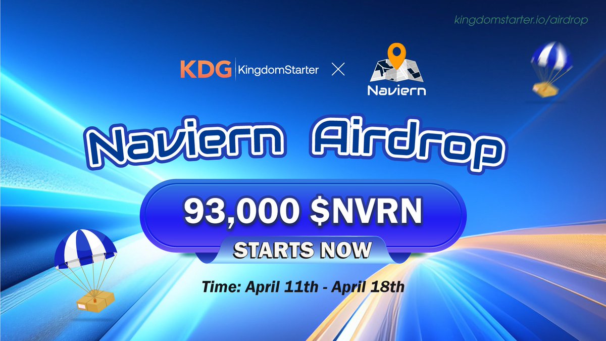 📣 #KDG x <a href="/NaviernOfficial/">Naviern</a>  Airdrop is live now. Let’s join 🔥🔥🔥

💎#Reward: 93,000 NVRN

️🏆Leaderboards: 5 Winners
🥇Top 1: 7,000 NVRN
🥈Top 2 : 5,000 NVRN
🥉Top 3: 4,000 NVRN
4️⃣Top 4: 3,000 NVRN
5️⃣Top 5 : 2,000 NVRN

🎲Lucky #winners: 90 random users will share 72,000 NVRN