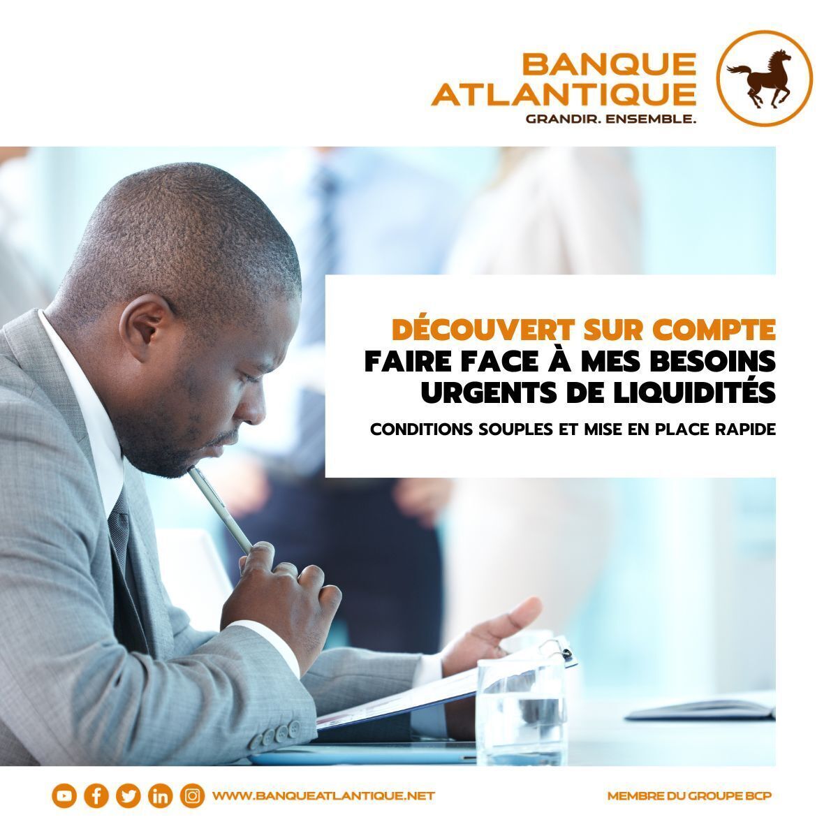 Besoin d'un coup de pouce pour gérer les dépenses imprévues ? 🤔 

Le "Découvert sur compte" de Banque Atlantique est là 
💡 Une simple demande suffit pour bénéficier de ce crédit utilisable par débit du compte !

Plus d'infos 👉🏾 bit.ly/decouvert_sur_… 

#BanqueAtlantiqueGroupe