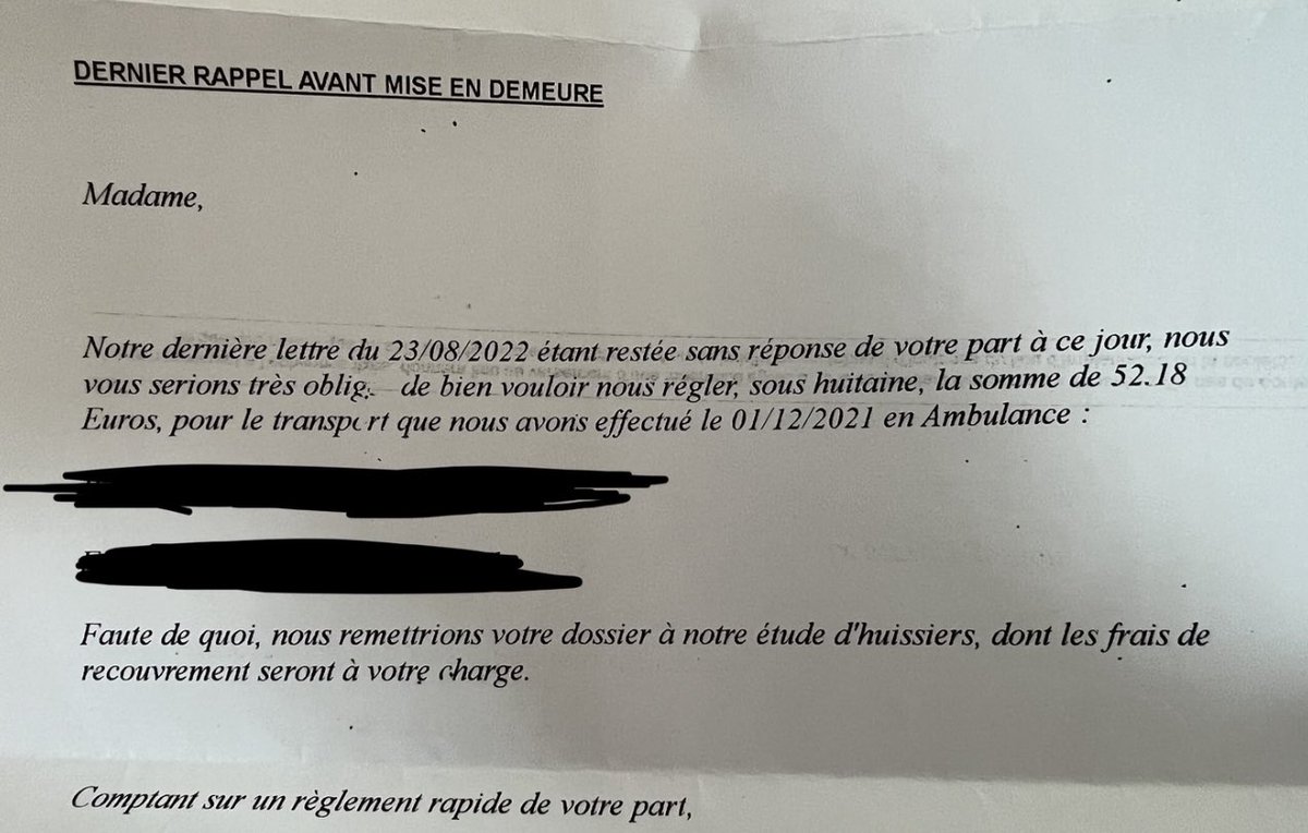 J’ai acheté une maison suite au décès du propriétaire. Je reçois encore les factures de l’ambulance qui l’a emmené à l’hôpital. Glauque…