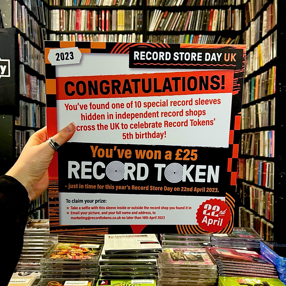 RSDUK's tweet photo. Join in our @RecordTokens treasure hunt! 🏴‍☠️

From 11th April, ten £25 tokens will be hidden in RSD shops across the UK. Find one and take home the bounty!

More details here! https://t.co/qd5Bk4tu3d

#RSD23 https://t.co/IypIPGNDBU