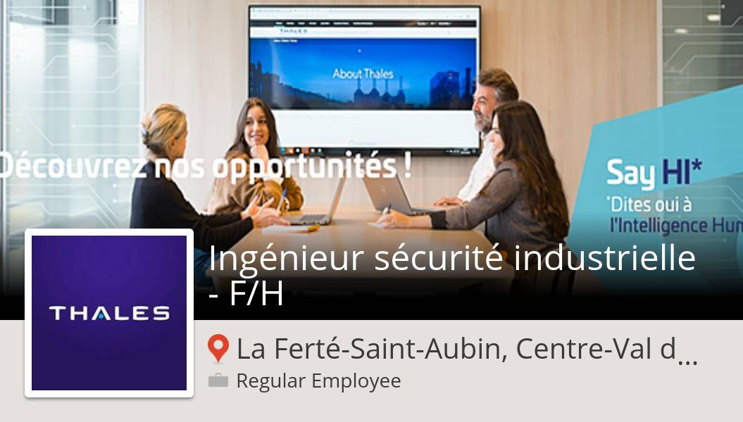 chlo_RH's tweet photo. Découvrez ce #job: Ingénieur sécurité industrielle - F/H chez Thales #LaFertéSaintAubin https://t.co/iZjDRZ1fZE https://t.co/KVt53bLc5F