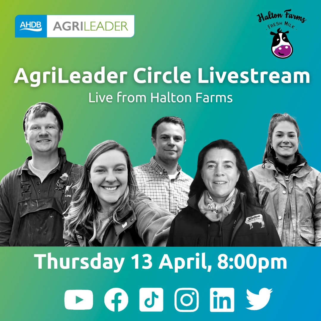 TheAHDB's tweet image. The &apos;Agrileader Circle&apos; livestream is back on Thursday at 8pm❗
We&apos;ll be chatting about promoting and protecting farming.

💥Visit our profile or any of those listed below on your chosen social channel at 8pm.

@TPFarmLife @agricontract @MeridenFarm @rebeccaa_wilson @KarenHalton1