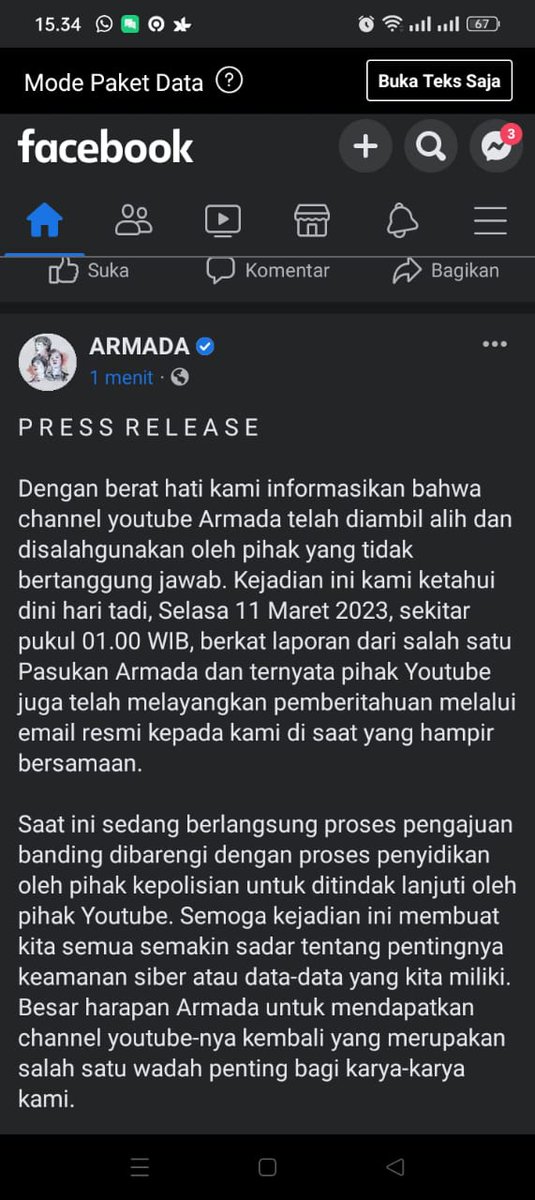 + tanggapan armada setelah akun youtubenya diretas sama orang yg gak bertanggung jawab