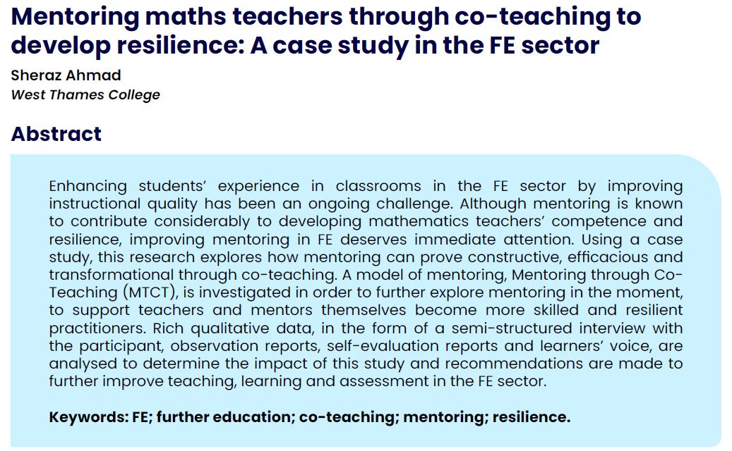 SherazMaths's tweet photo. #WestThames
#FurtherEducation
#FE
#mentoring
#coteaching
#resilience
#mathematicalresilience
#openuniversity https://t.co/kHvml1Pkts