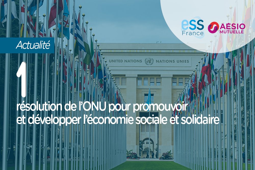 [🤔 Chiffre de la semaine avec <a href="/AesioMutuelle/">AÉSIO mutuelle</a>]

L'#ONU s’apprête à adopter une résolution visant la reconnaissance internationale de l'#ESS. C'est un premier aboutissement après des décennies de mobilisation des réseaux internationaux de l’ESS !

➡ ess-france.org/chiffre-de-la-…