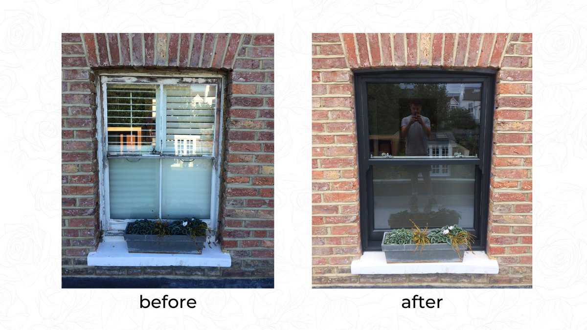 _RoseCollection's tweet image. #TransformationTuesday! The finished result is a sleek dark #RoseCollection sash window, with all the modern benefits of our window suite - yet without compromising on the beauty of a slim, charming sash window 🖤