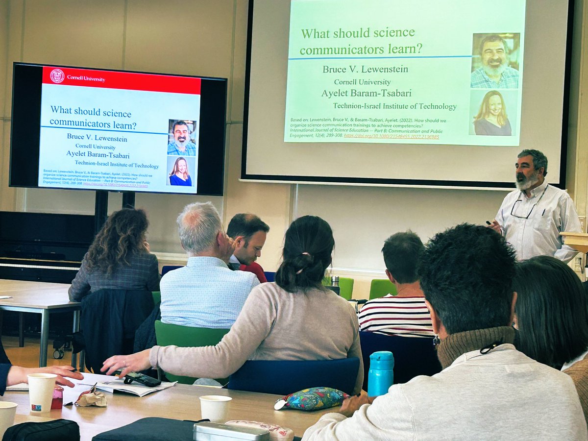 sensitivsci's tweet photo. .@Cornell is in the house! 

Bruce Lewenstein from @CornellSciComm is presenting his latest paper he published w/@ayeletlab in Rotterdam @PcsTconference #PCST2023 pre-conference. “What should Science Communicators Learn?” #scicomm https://t.co/Xqd6dfFEBf