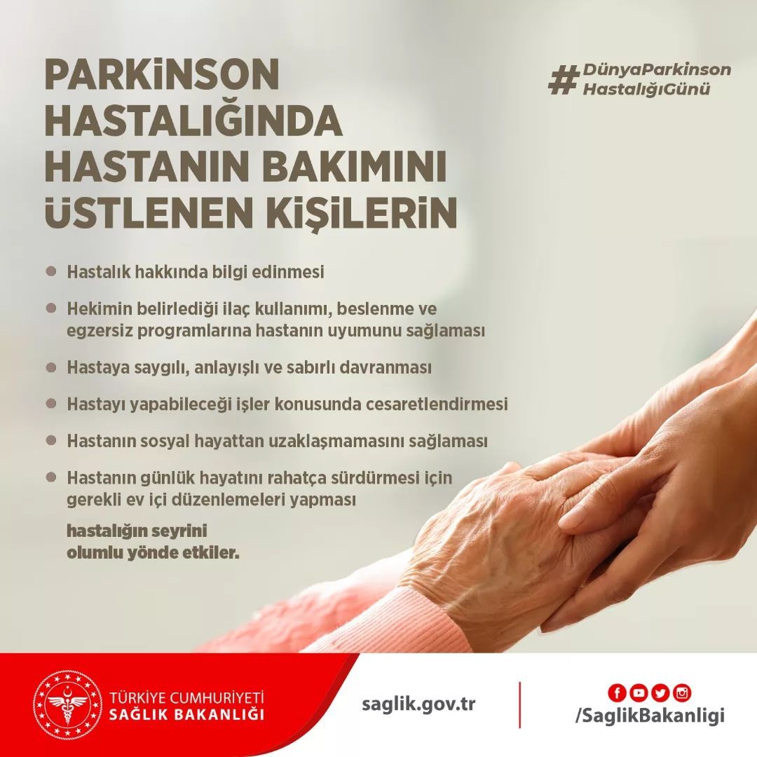 Parkinson hastalığında tedaviye ek olarak aile desteği, hastalığın seyrini olumlu yönde etkiler.
#DünyaParkinsonHastalığıGünü