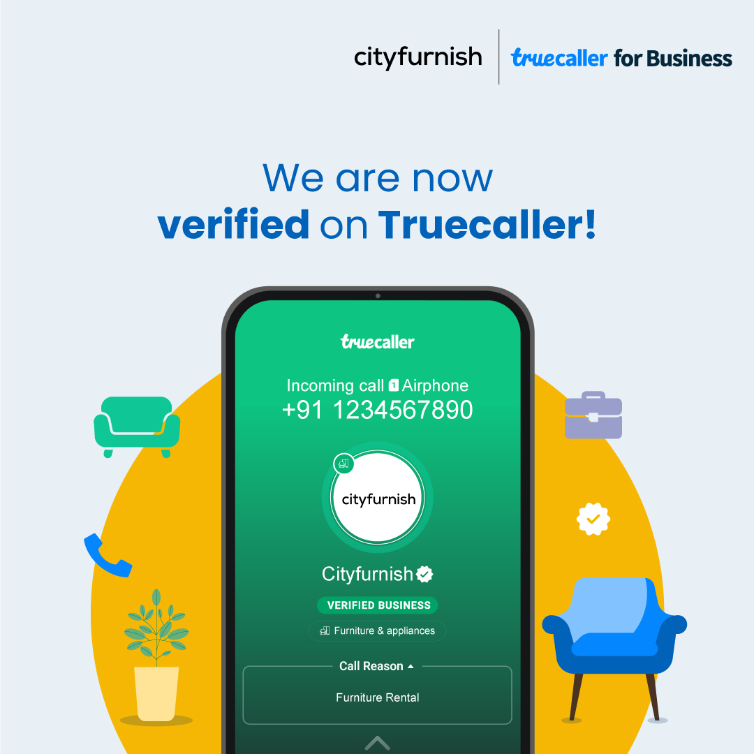 Cityfurnish1's tweet photo. We're excited to announce that we're now verified on @Truecaller @BizTruecaller π
#TruecallerVerified #VerifiedOnTruecaller #TruecallerCommunity #cityfurnish https://t.co/S1fQz05p7J