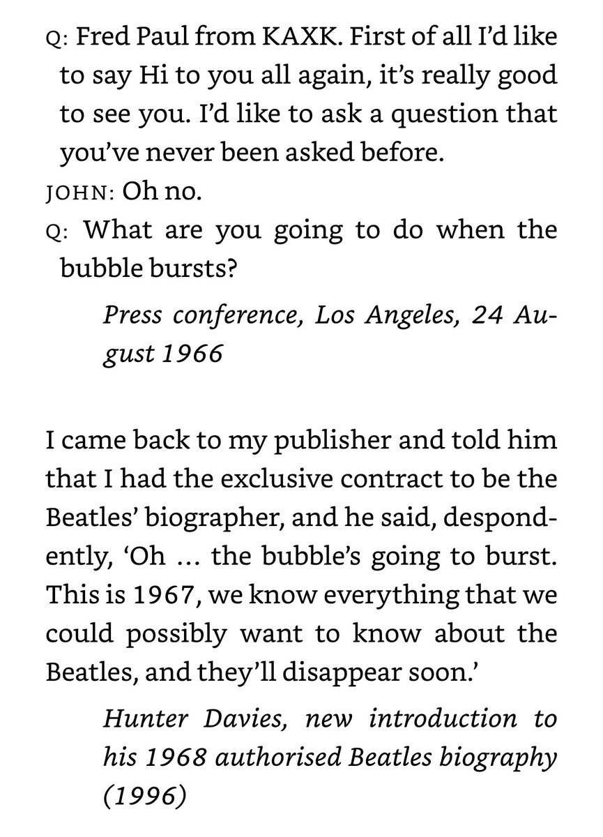 Beatlesforkale's tweet image. “What will you do when the bubble bursts?” (courtesy of Craig Brown’s #OneTwoThreeFour)