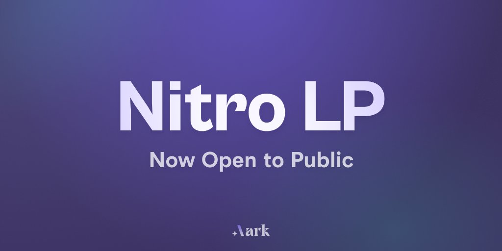 Now the wait is over!
Nitro LP is officially open to all 🥳

The Deposit page may close quickly if the cap is full,
so Act Fast! 🏃‍♀️🏃‍♂️

Join now to earn LP rebates and airdrops 🪂
Deposit page URL:
app.aark.digital/lp/nitro