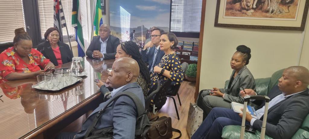 GPLegislature's tweet photo. As part of an international study tour, the Committee on Economic Development, led by Chairperson William Matsheke, visited the Consul General of South Africa in São Paulo and the State of São Paulo Government Precinct and Legislature. #gpl https://t.co/kS0lfE0gwa