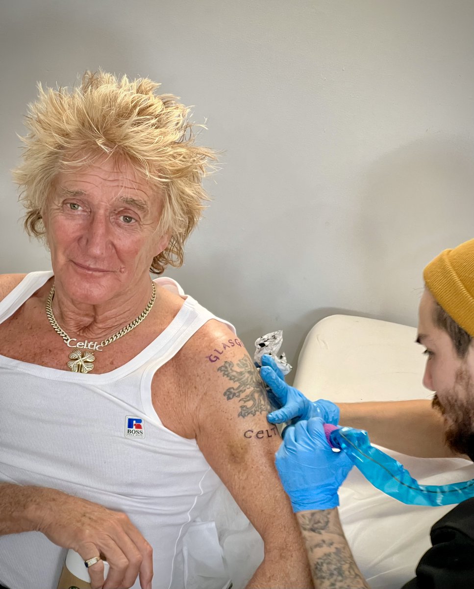 Sir Rod Stewart (@rodstewart) on Twitter photo Getting a ‘Glasgow Celtic’ tattoo in Auckland to celebrate my beloved team ‘You’re in My Heart’ <a href="/CelticFC/">Celtic Football Club</a> #raywaller Getting a ‘Glasgow Celtic’ tattoo in Auckland to celebrate my beloved team ‘You’re in My Heart’ <a href="/CelticFC/">Celtic Football Club</a> #raywaller
