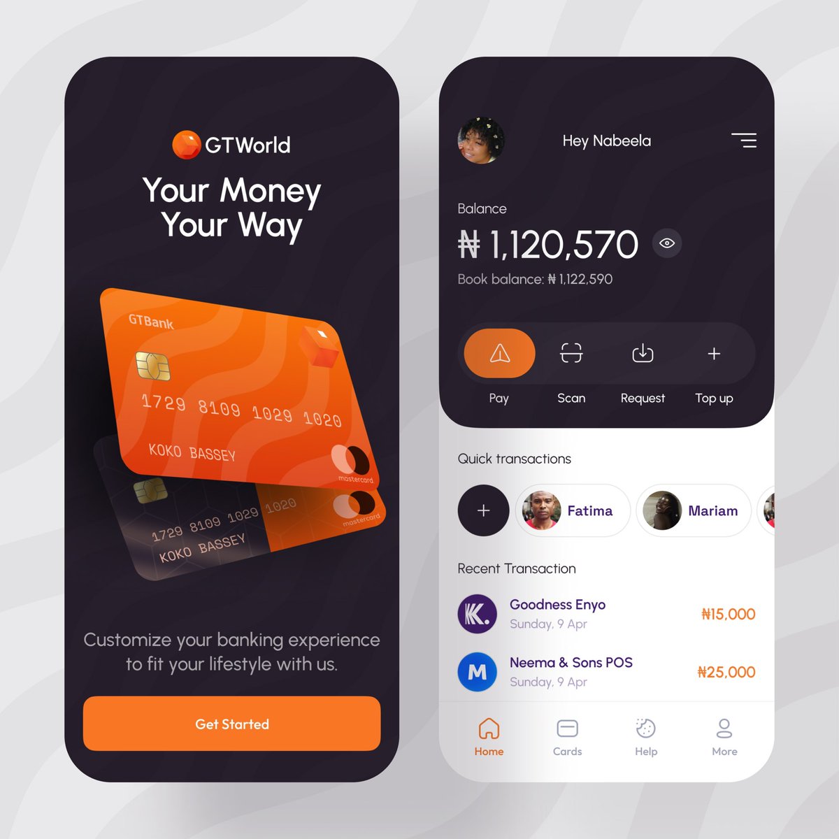 abdulldsgnr's tweet image. Got bored, so I gave @gtbank app a quick makeover! 💅🏼 let me know what you think! 📱🔥 #GTBankAppRedesign #UIUXMagic ✨