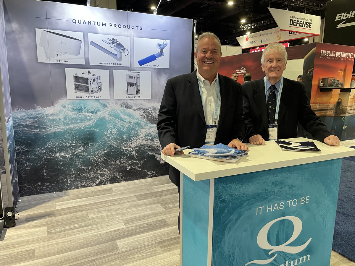 Looking back at some of the highlights from the Sea Air Space Show, the largest Defense/Military Maritime Exposition in the US.   
  
John Allen & Peter Florence proudly manning the Quantum Booth at the 2023 @SeaAirSpace Show.

#MarineStabilization #SeaServices #MarineTechnology