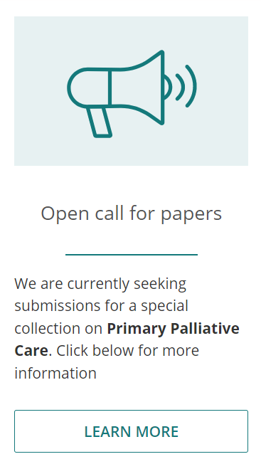 Interested in primary #palliativecare? Have you checked out our new call for papers for our next special issue? Full instructions online journals.sagepub.com/pb-assets/cmsc… #hpm #hapc