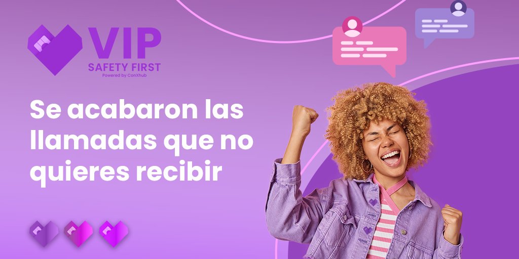 VIPSafetyFirst's tweet photo. Con #VIPSafetyFirst 💜 recibe mensajes y llamadas solo de quien tú quieras. Basta de llamadas de ventas, de estafadores, de acosadores... 📵

➡️ Para más información, visite https://t.co/j9ngdFnr88

#VIPsafetyfirst #safetyfirst #women #Woman_Life_Freedom #cybersecurity #phone https://t.co/e6CouOt1NW